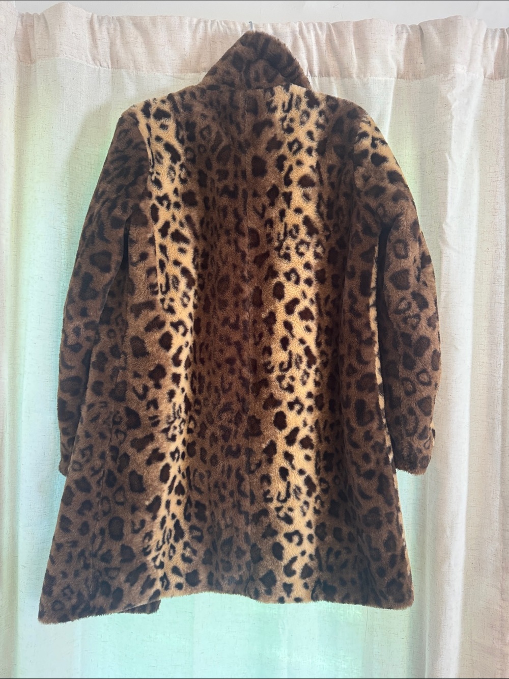 Cavalini Leopard Print Faux Fur Coat - Brown, Black - Picture 4 of 4